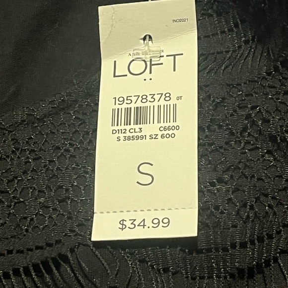 NWT Loft Black Lace Front Top Sz Small - Picture 5 of 7